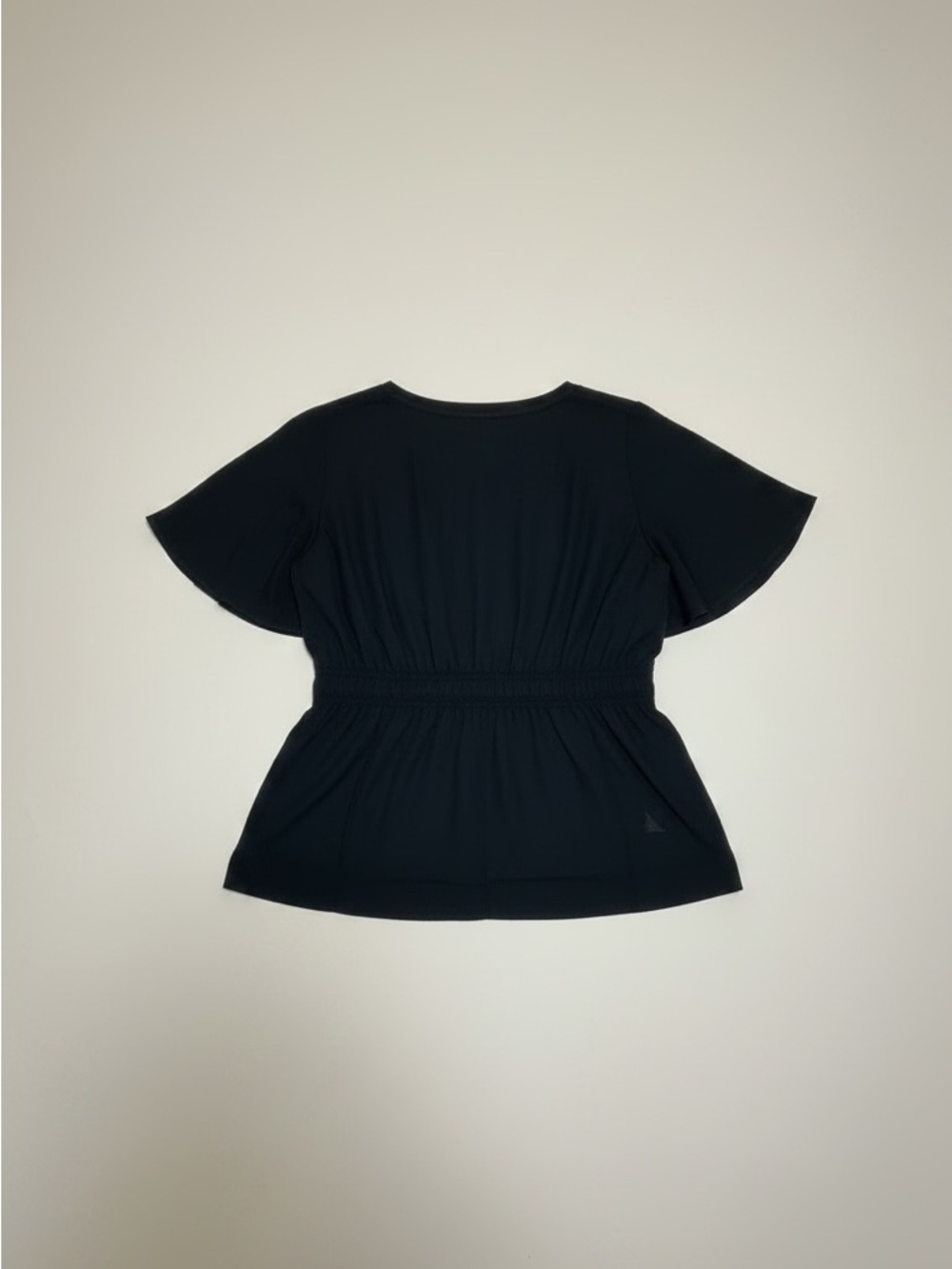 Brand New! IMAN Global Chic Flutter-Sleeve Peplum Top Size Medium - Picture 3 of 5